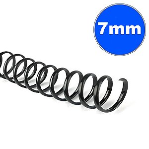 Espiral 07Mm P/25 Folhas Preto C/100