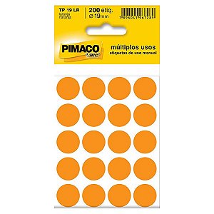 ETIQUETA TP19 LARANJA C/200 PIMACO