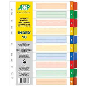 SEPARADOR P/ FICHARIO C/10 DIVISOES ACP