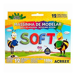 MASSA DE MODELAR ACRILEX C/12 CORES