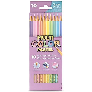 LAPIS DE COR 10 CORES TONS PASTEIS MULTICOLOR FABER CASTELL
