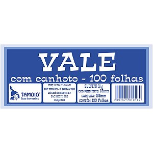 VALE C/CANHOTO 100FLS TAMOIO