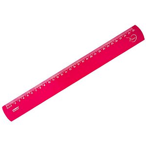 Regua 30Cm Rosa Neon Waleu