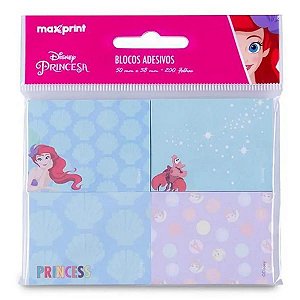 BLOCO ADESIVO 38X50 DISNEY ARIEL 200FLS MAXPRINT