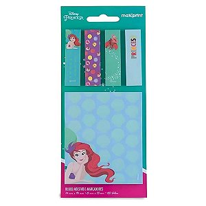 Kit Bloco Adesivo Disney Ariel 150Fls Maxprint