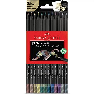 LAPIS DE COR SUPERSOFT 12 CORES METALICAS FABER CASTELL