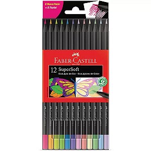 LAPIS DE COR SUPERSOFT 6 NEON + 6 PASTEL FABER CASTELL