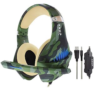 FONE DE OUVIDO HEADSET GAMER VERDE KP-GA01 KNUP