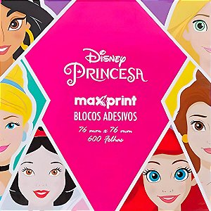 CAIXA BLOCO ADESIVO 76X76 DISNEY PRINCESAS 600FLS MAXPRINT