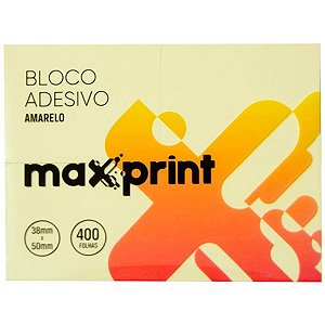 Bloco Adesivo 38X50 Amarelo 400Fls Maxprint