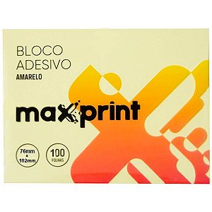 Bloco Adesivo 76X102 Amarelo 100Fls Maxprint