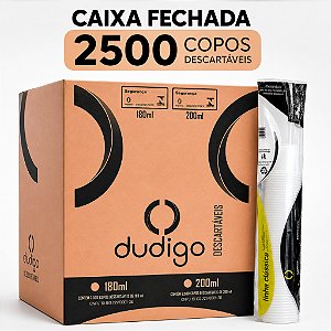 CAIXA FECHADA DO COPO 180ML BRANCO C/100 DUDIGO