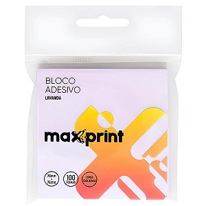BLOCO ADESIVO 76X76 LAVANDA 100FLS MAXPRINT