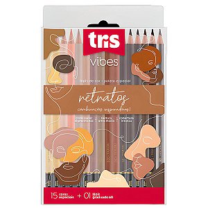 LAPIS DE COR 15 CORES RETRATO TRIS