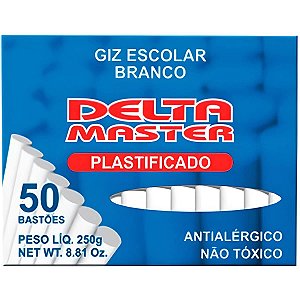 GIZ ESCOLAR PLASTIFICADO BRANCO C/50 DELTA MASTER