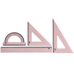 KIT REGUA PRIMEIRO GRAU NEW LINE ROSA PASTEL WALEU