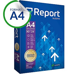 PAPEL SULFITE A4 BRANCO 90G C/500 FOLHAS REPORT