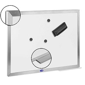 QUADRO BRANCO 120X100 MAGNETICO MOLDURA ALUMINIO C/APOIO CORTIARTE