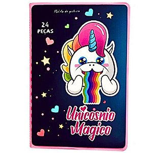 MALETA DE PINTURA 24 PEÇAS UNICORNIO