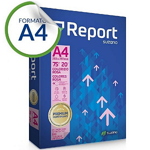 PAPEL SULFITE A4 ROSA 75G C/500 FOLHAS REPORT