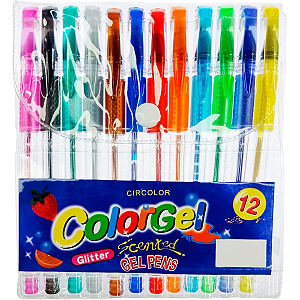 CANETA GEL 12 CORES PERFUMADAS COLORGEL