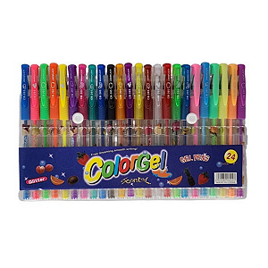CANETA GEL 24 CORES PERFUMADAS COLORGEL