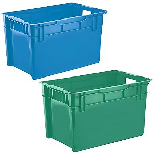 CAIXA ORGANIZADORA EMPILHAVEL COLORS 60L 817 INJEPLASTEC