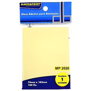 BLOCO ADESIVO 76X102 AMARELO 100FLS MASTERPRINT