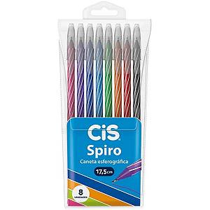 CANETA ESFEROGRAFICA SPIRO 0,7MM C/8 CIS