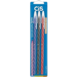 CANETA ESFEROGRAFICA SPIRO ORGINAL 0.7MM C/3 CIS