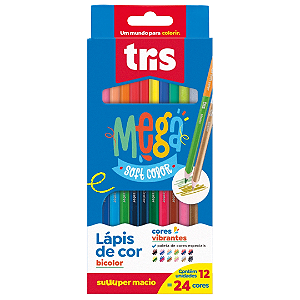 LAPIS DE COR MEGA SOFT BICOLOR C/12 TRIS