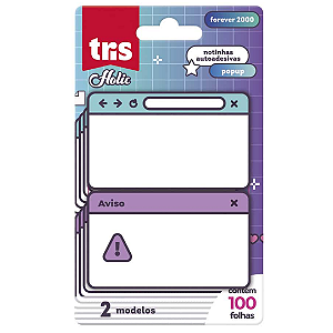 BLOCO ADESIVO 75X45MM HOLIC POPUP FOREVER 2000 100FLS TRIS