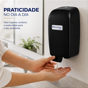 DISPENSER SABONETE EXACCTA PLUS RESERV CREMOSO PRETO TRILHA