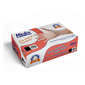 LUVAS DE VINIL M S/PO C/100 MEDIX