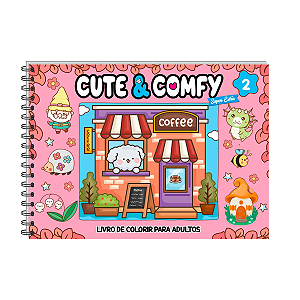LIVRO DE COLORIR 50 FOLHAS ROSA CAPA DURA CUTE & COMFY