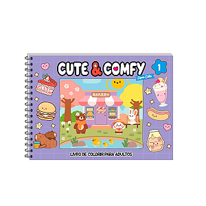 LIVRO DE COLORIR 50 FOLHAS ROXO CAPA DURA CUTE & COMFY