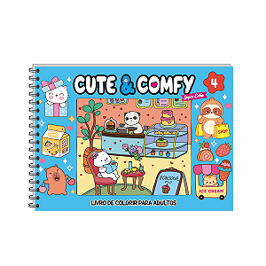 LIVRO DE COLORIR 50 FOLHAS AZUL CAPA DURA CUTE & COMFY