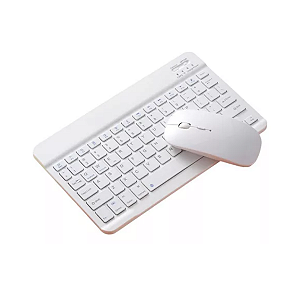 KIT TECLADO+MOUSE S/FIO BLUETOOTH RECARREGAVEL BRANCO