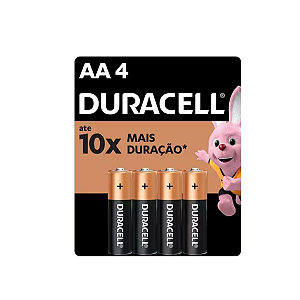 PILHA  ALCALINA PEQUENA C/4 AA DURACELL