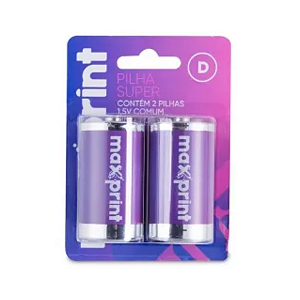 PILHA SUPER COMUM ZINCO CARVAO 1,5V D GRANDE C/2 756491 MAXPRINT