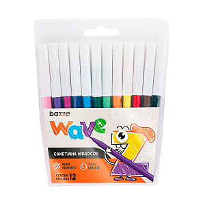 CANETA HIDROGRAFICA 12 CORES BAZZE WAVE