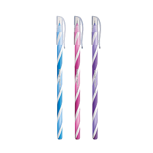 CANETA ESFEROGRAFICA 1.0 FASHION C/3 BAZZE WAVE