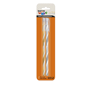 CANETA ESFEROGRAFICA 1.0 OURO PRATA C/2 BAZZE WAVE