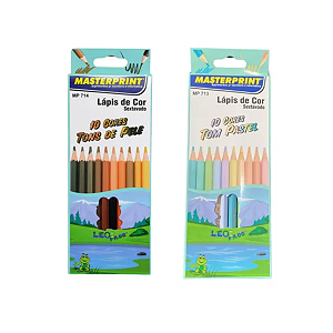 Kit Lápis De Cor Multicolor 12 Tons De Pele + 10 Tom Pastel
