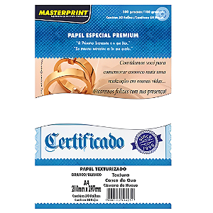 PAPEL TEXTURA CASCA OVO  A4 BRANCO 180G C/50 FOLHAS MASTERPRINT