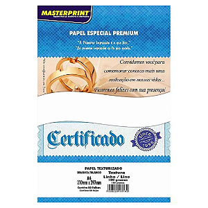 PAPEL TEXTURA LINHO / LINO BRANCO A4 180G C/50FOLHAS MASTERPRINT