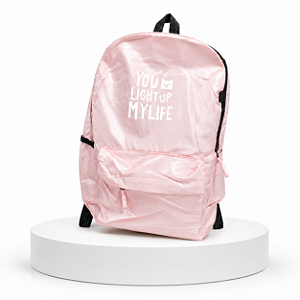 MOCHILA JUVENIL YOU LIGHT UP LIVE ROSA CLARO
