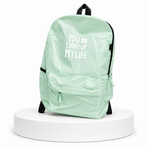 MOCHILA JUVENIL YOU LIGHT UP LIVE VERDE PASTEL