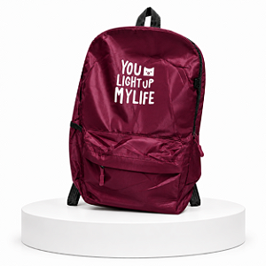 MOCHILA JUVENIL YOU LIGHT UP LIVE VINHO