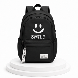 MOCHILA JUVENIL PRETA SMILE